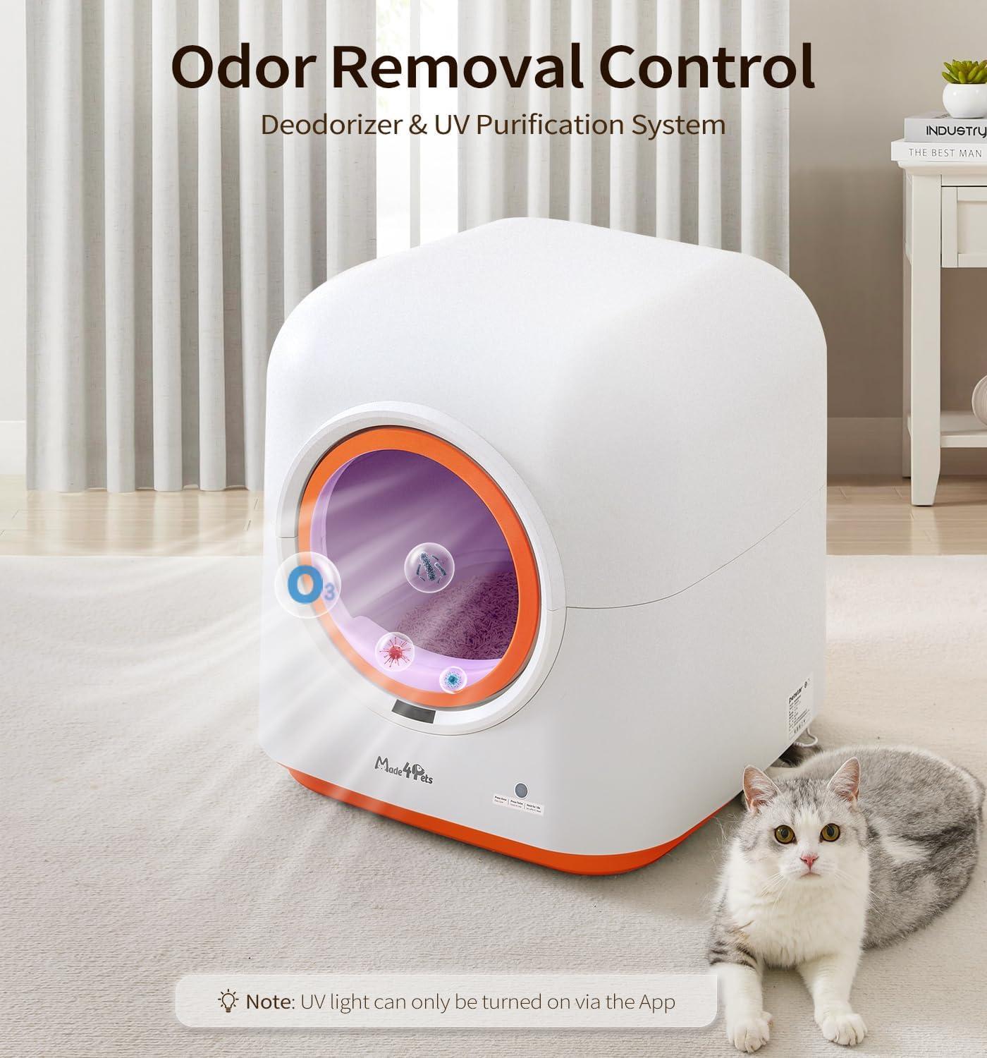 60L Self-Cleaning Cat Litter Box with App Control