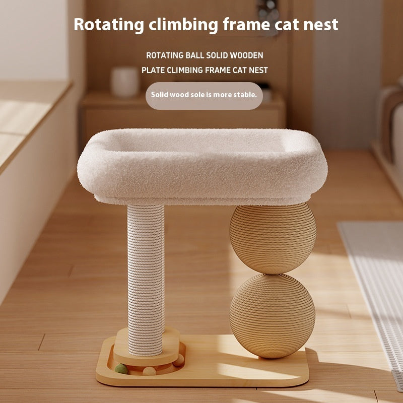 Cat Scratcher Tower with Nest Bed & Teaser Turntable