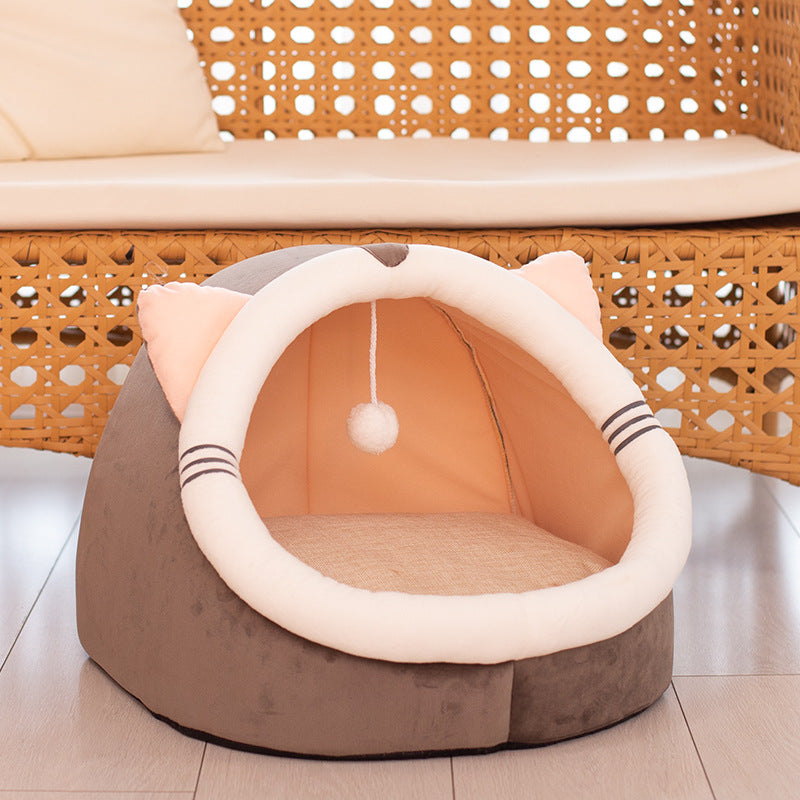 Cozy Cotton Cave Pet Bed