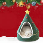 Christmas Tree Pet Cave Bed for Cats & Small Dogs