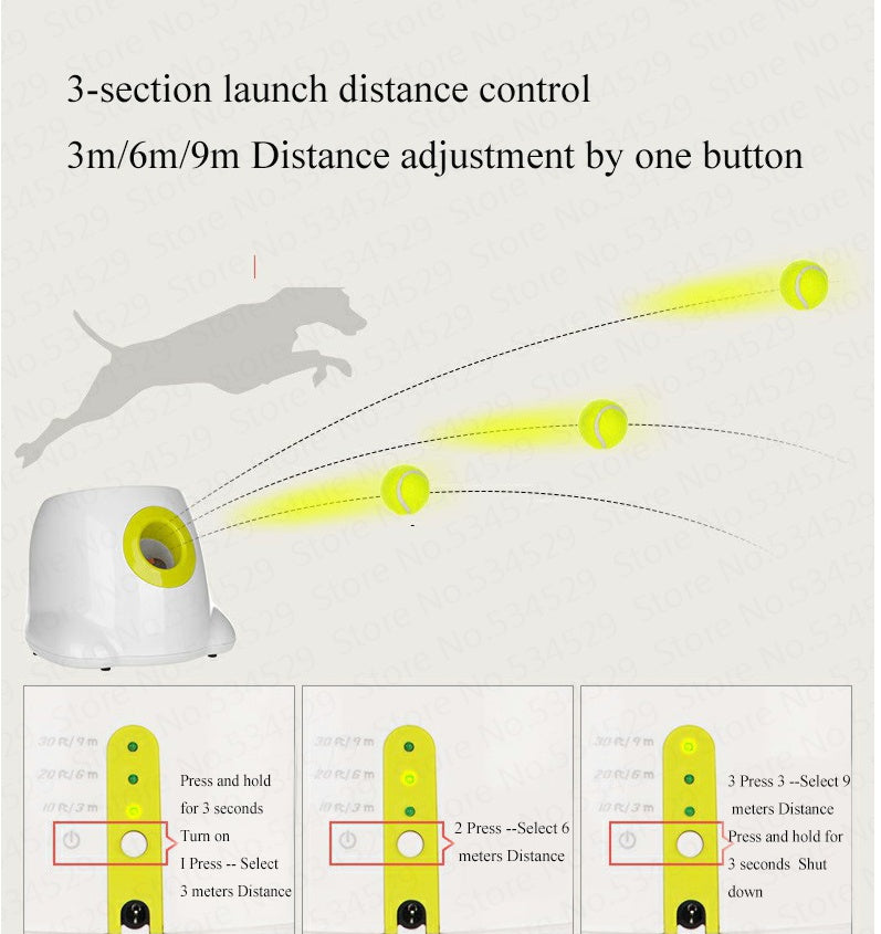 Automatic Dog Ball Launcher with 3 Distance Settings