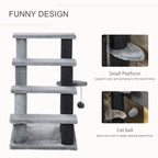 4-Step Cat Stairs with Scratching Posts, Perch & Pom-Pom Toy