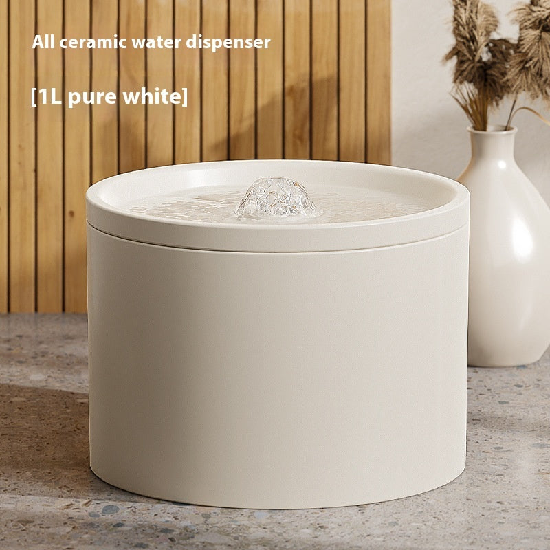Ceramic Pet Water Fountain with Multi-Layer Filtration