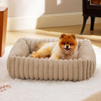 Warm Plush Pet Bed with Bolstered Sides
