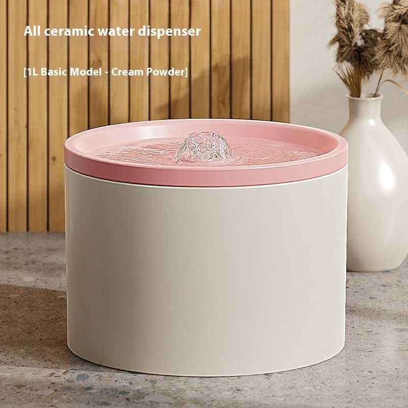 Ceramic Pet Water Fountain with Multi-Layer Filtration