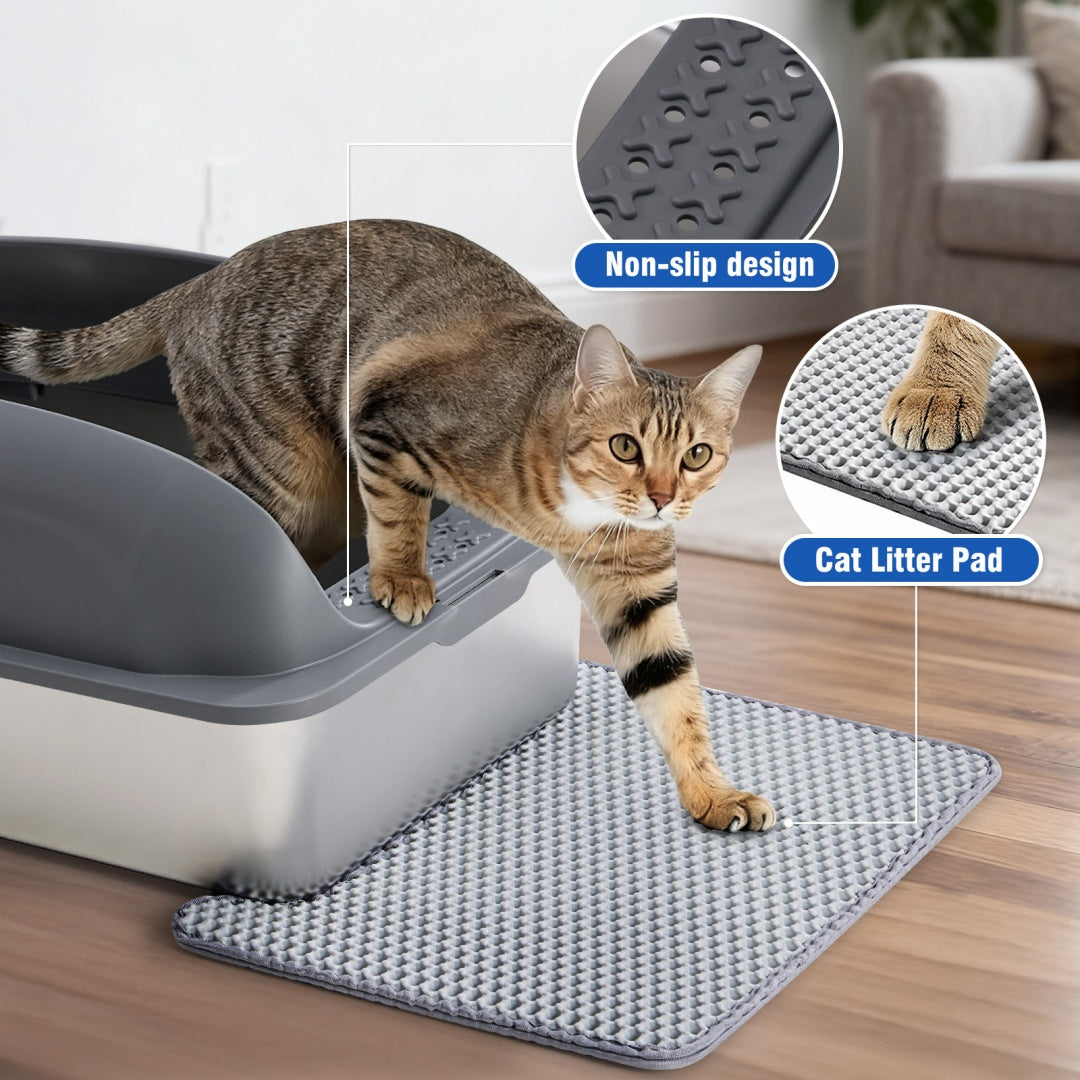Extra-Large Stainless Steel Litter Box with Lid