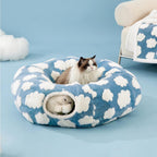 Plush Cloud Cat Tunnel Bed