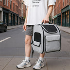 Expandable Pet Carrier Backpack with Back Extension & Storage Pocket