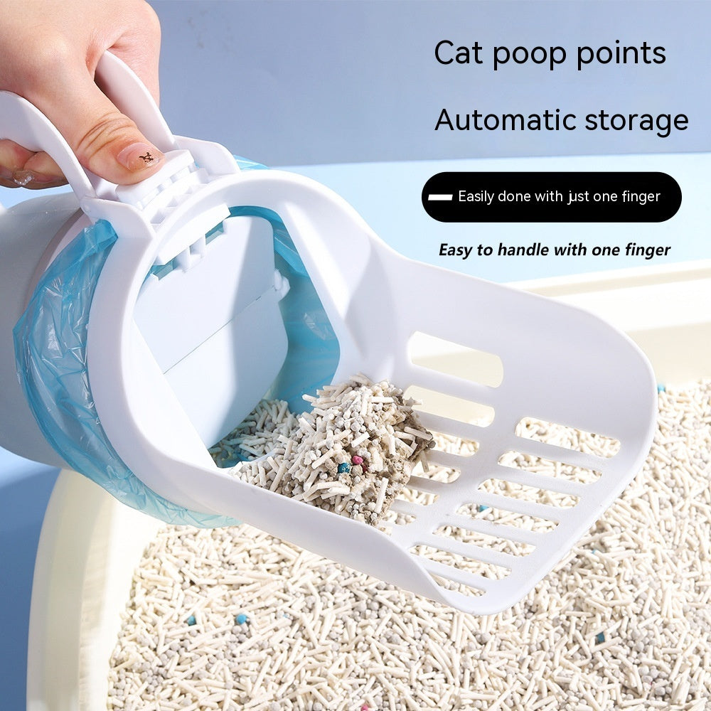 All-in-One Cat Litter Scoop with Built-In Waste Bin