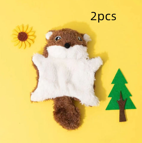Squeaky Plush Squirrel Cat Toy