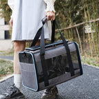 Oxford Pet Carrier Bag with Mesh Panels & Shoulder Strap