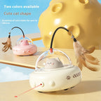 Smart UFO Cat Toy with Feather Teaser