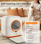 60L Self-Cleaning Cat Litter Box with App Control