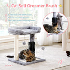 4-in-1 Cat Tree Tower with Grooming Brush & Scratch Pad