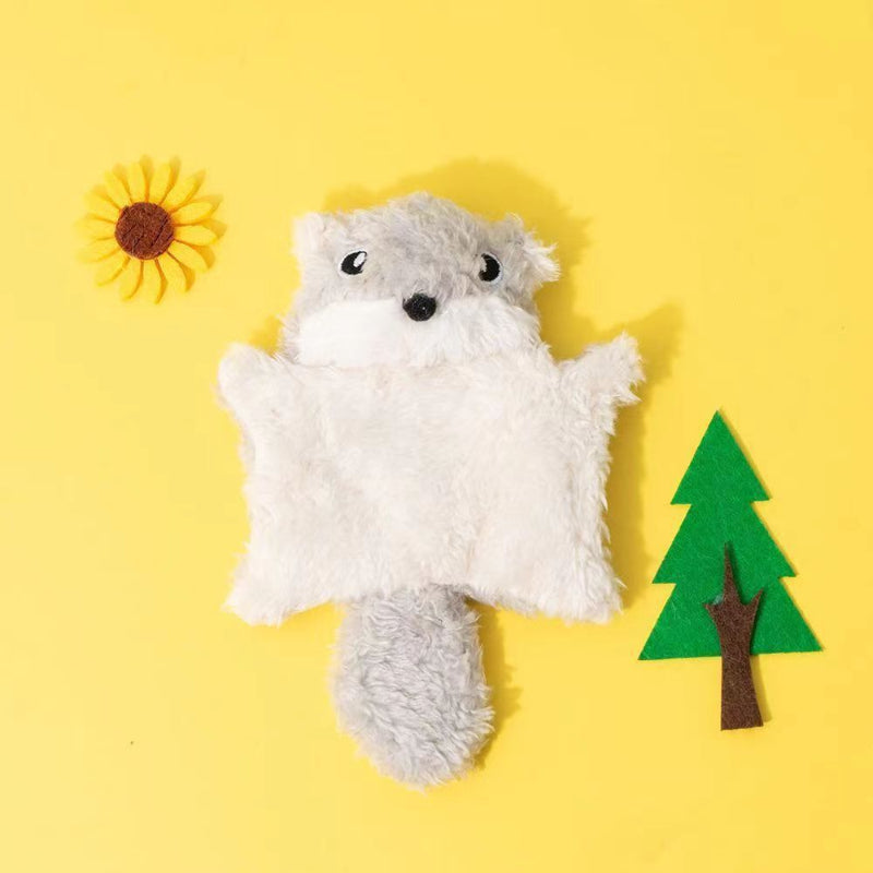 Squeaky Plush Squirrel Cat Toy