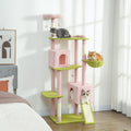 74-Inch Pink Flower Cat Tree with Hammock