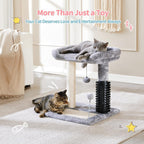 4-in-1 Cat Tree Tower with Grooming Brush & Scratch Pad