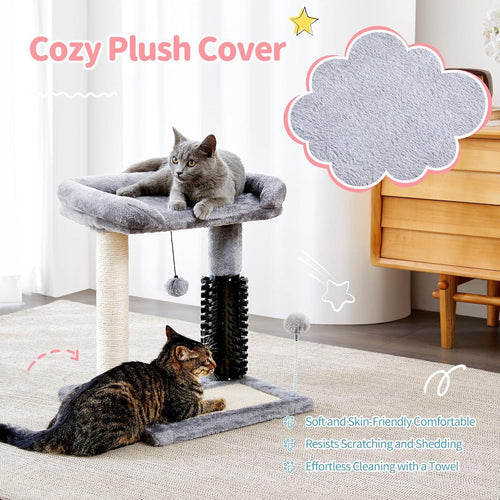 4-in-1 Cat Tree with Grooming Brush