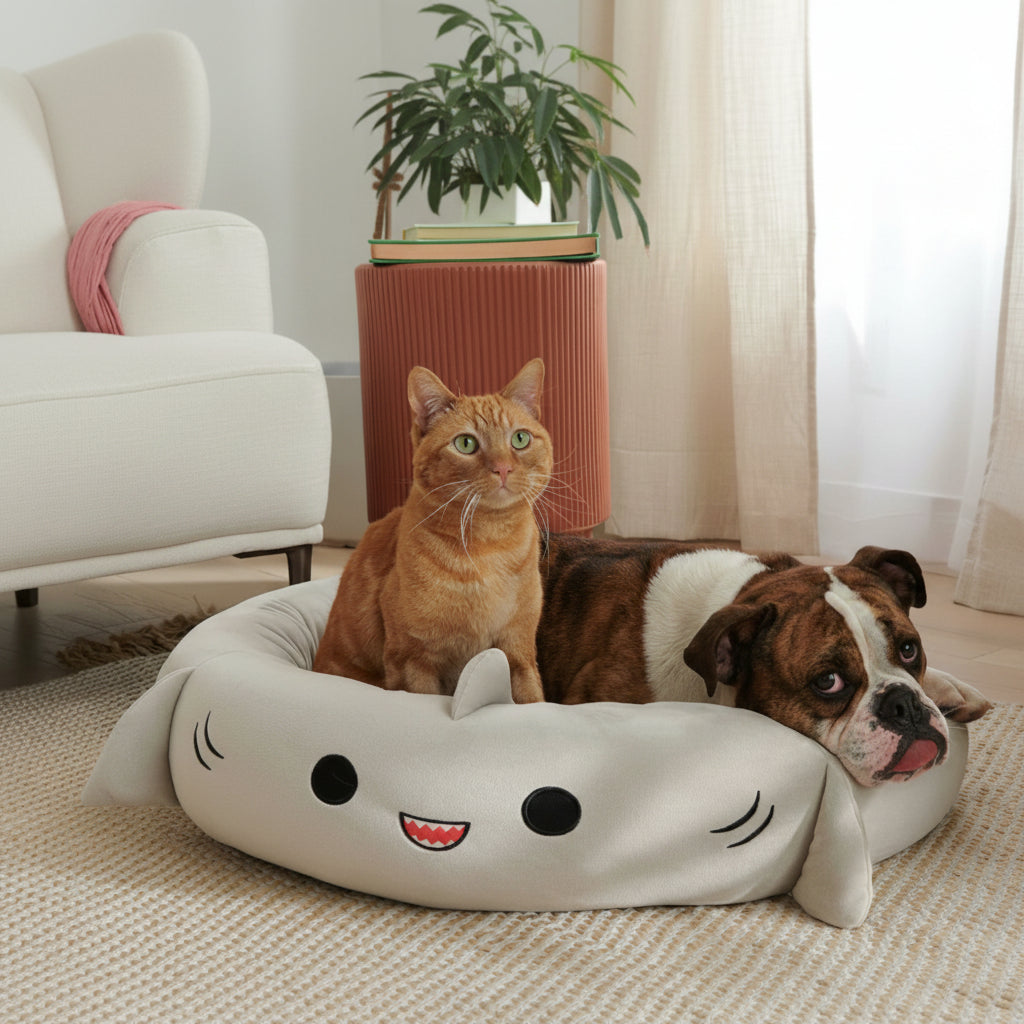 Super Soft Shark Plush Pet Bed