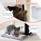 4-in-1 Cat Tree Tower with Grooming Brush & Scratch Pad