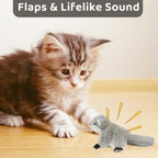 Flapping Squirrel Cat Toy with Catnip & Touch Activation