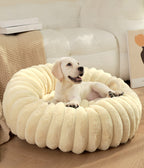 Long Plush Round Pet Bed