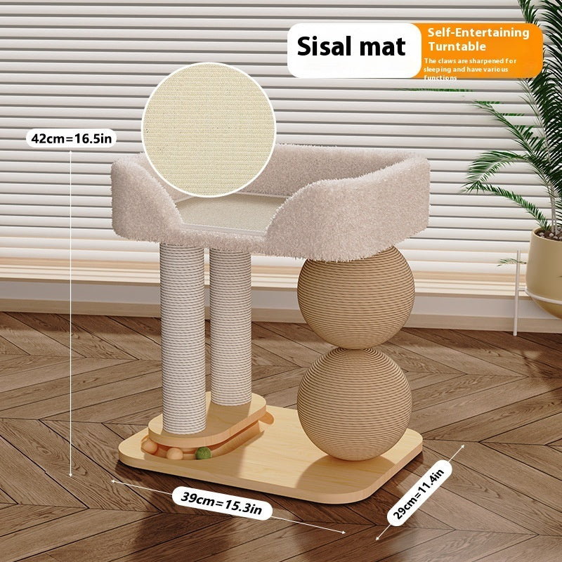 Cat Scratcher Tower with Nest Bed & Teaser Turntable