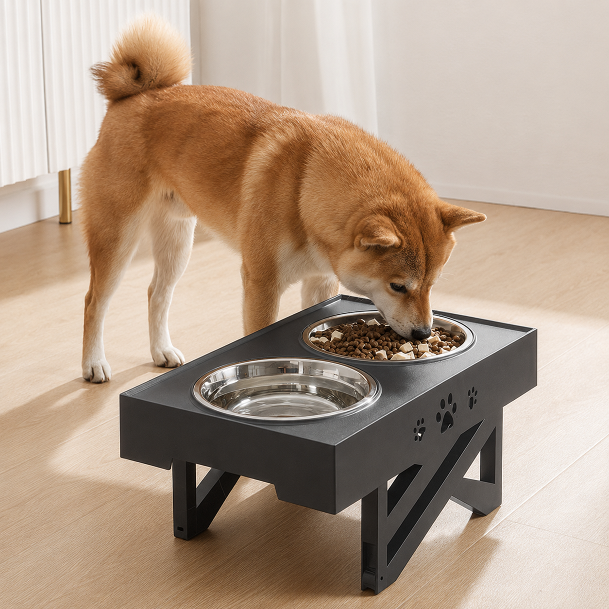 Adjustable Elevated Double Pet Bowls