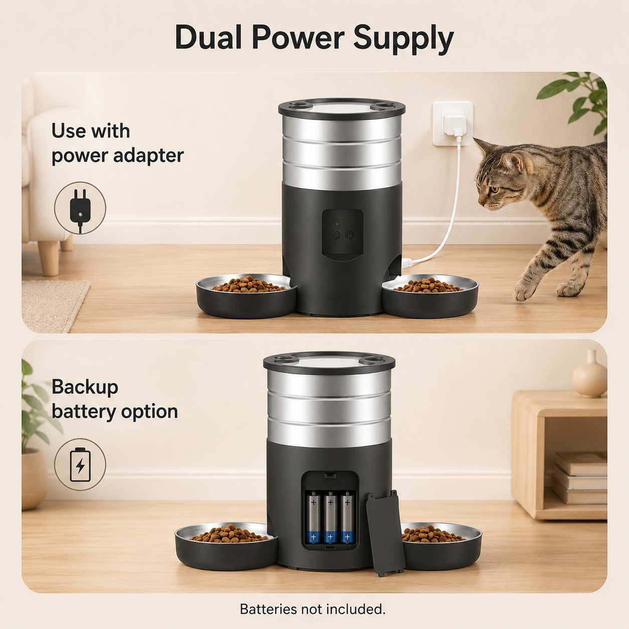 4.5L Dual-Bowl Automatic Pet Feeder