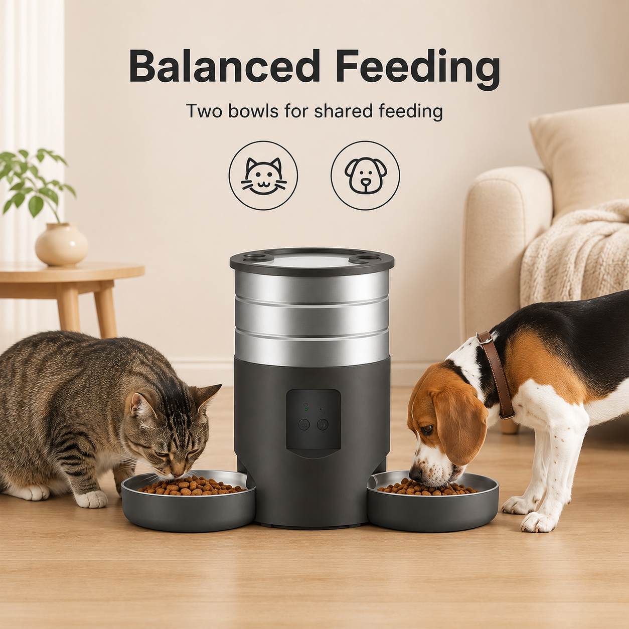 4.5L Dual-Bowl Automatic Pet Feeder