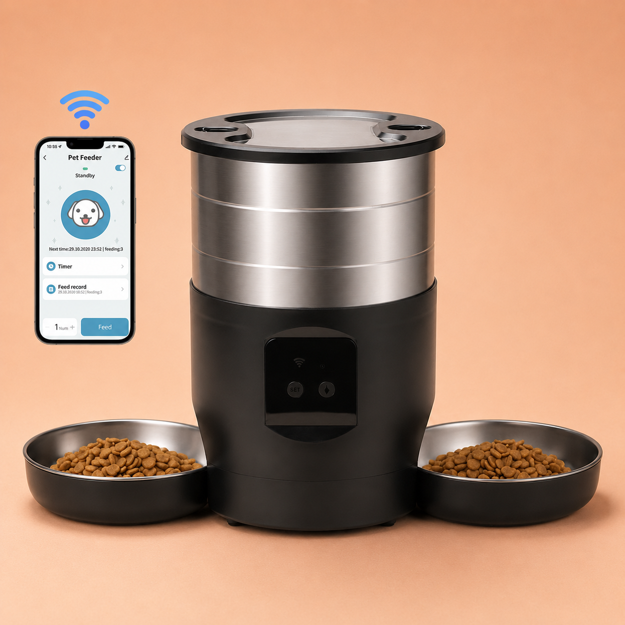 4.5L Dual-Bowl Automatic Pet Feeder