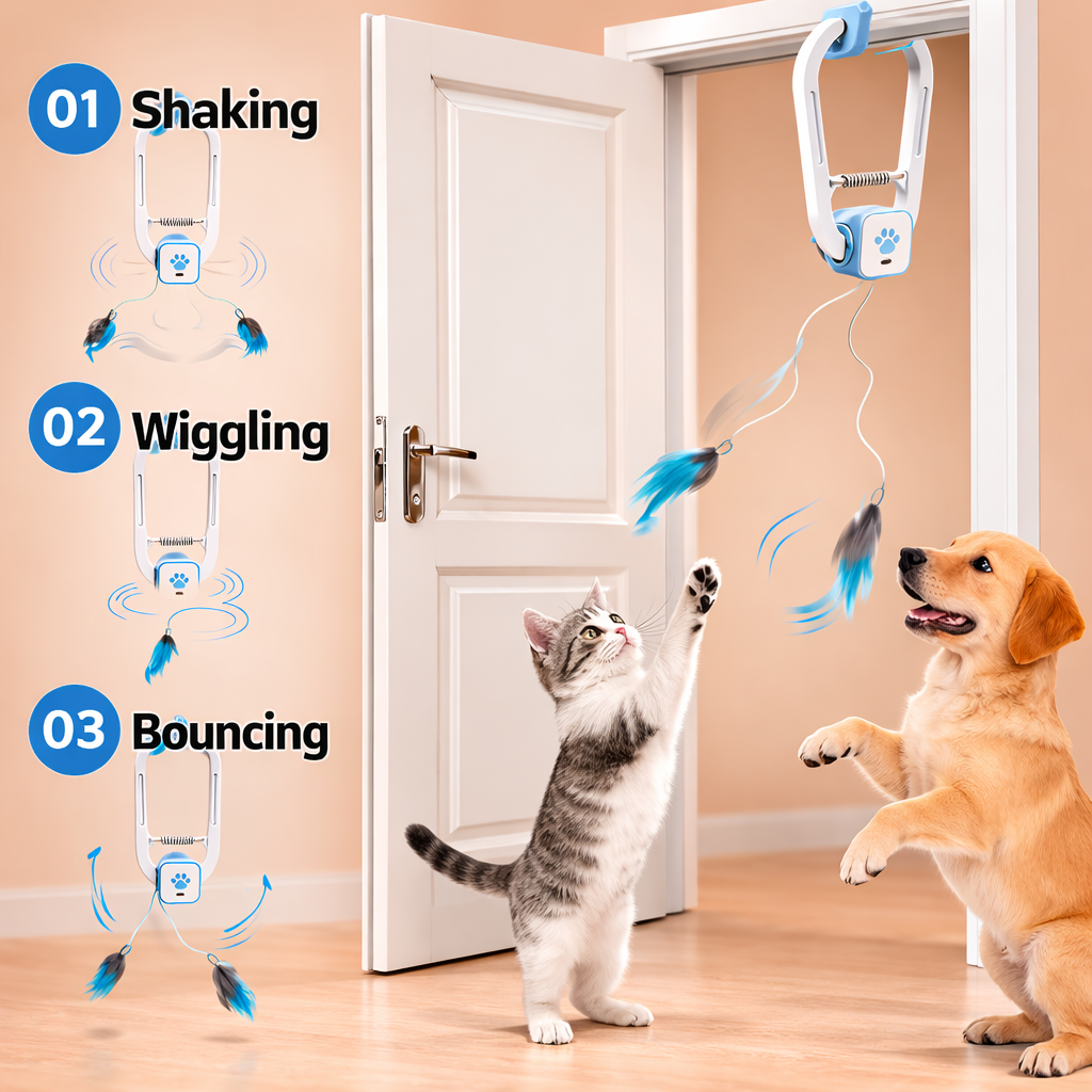 Automatic Hanging Cat Teaser Toy with Remote Control