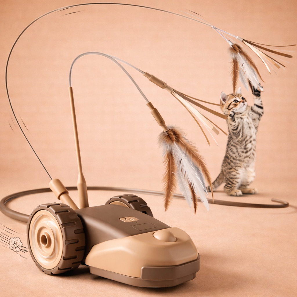Smart Electric Feather Chase Cat Toy Car
