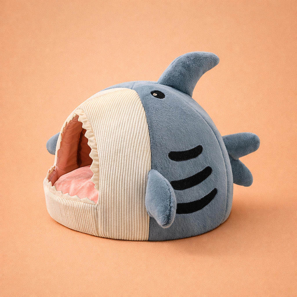 Shark Pet Cave Bed