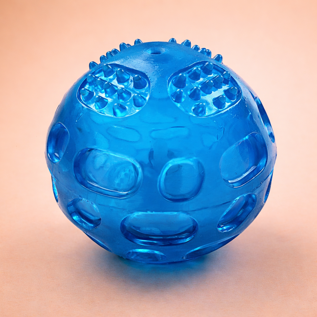 Textured Squeaky Dog Ball Toy