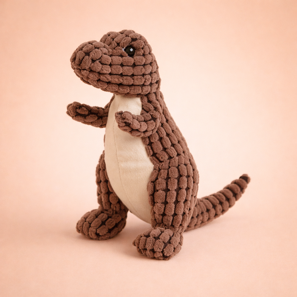 Squeaky Plush Dinosaur Dog Toy