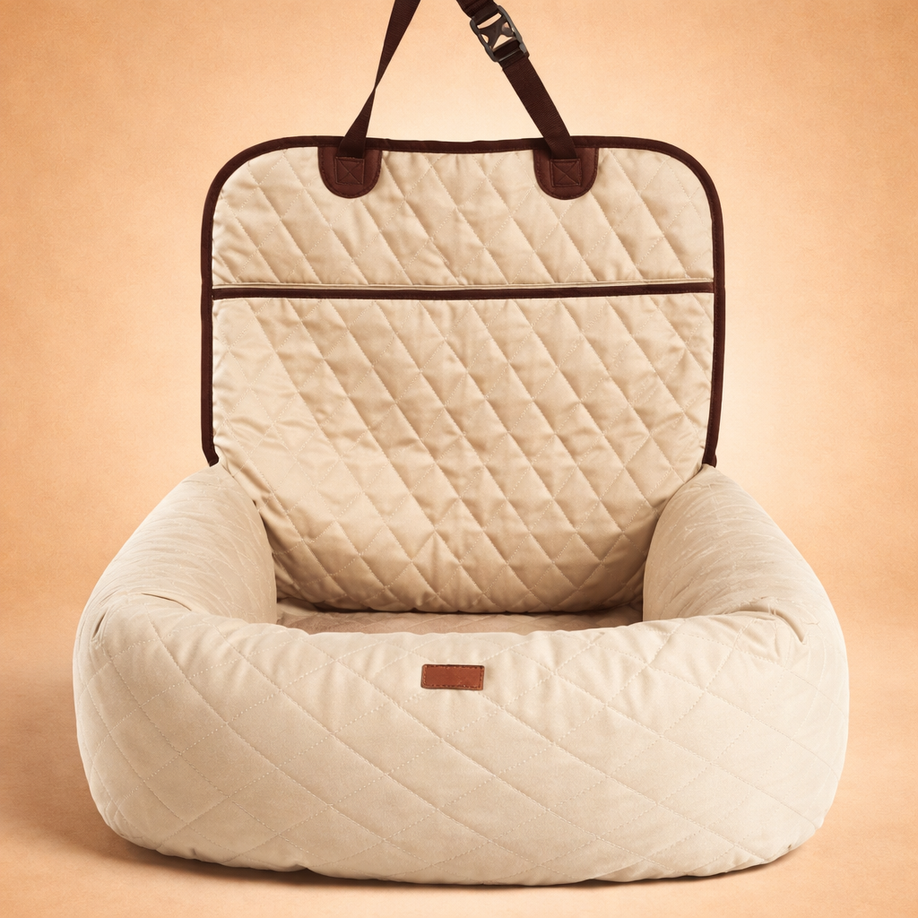 2-in-1 Foldable Dog Car Seat Bed