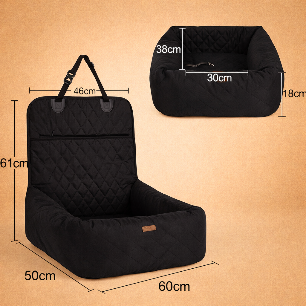 2-in-1 Foldable Dog Car Seat Bed