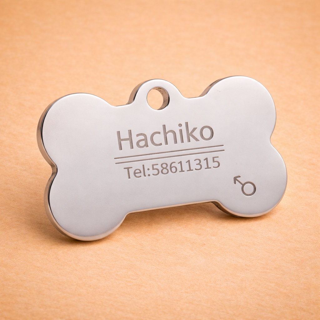 Custom Stainless Steel Bone Pet ID Tag