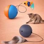 Smart Self-Rolling Cat Ball Toy with Feather Tail