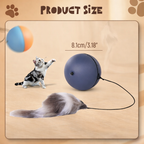 Smart Self-Rolling Cat Ball Toy with Feather Tail