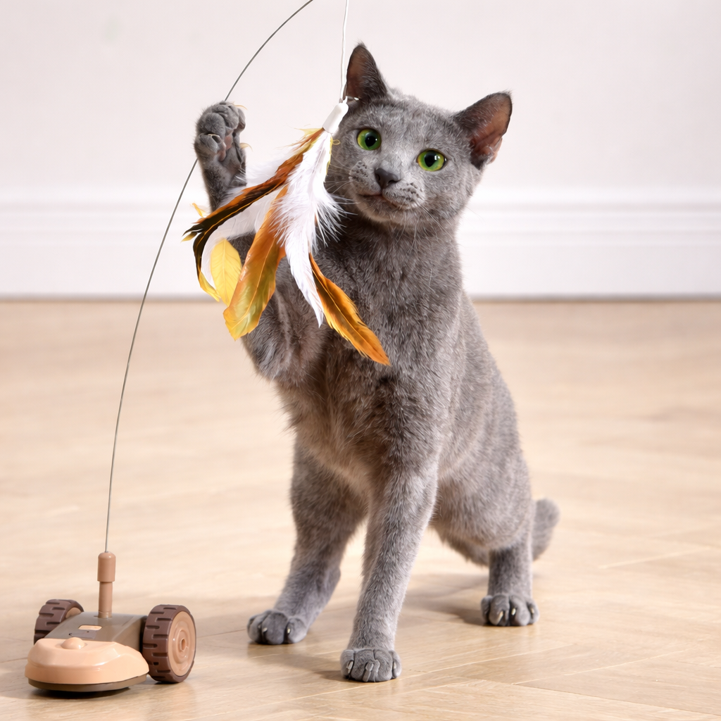 Smart Electric Feather Chase Cat Toy Car