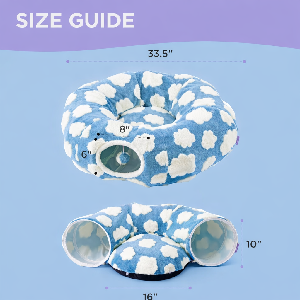 Cloud Plush Cat Tunnel Bed