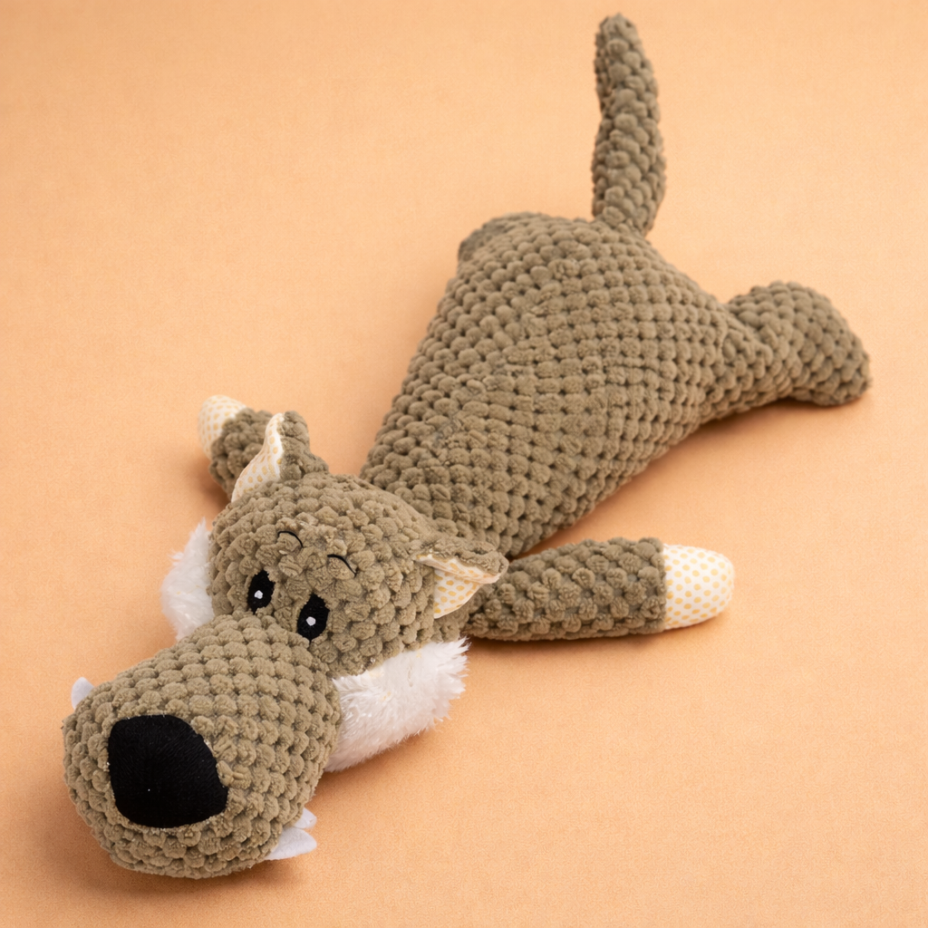 Bite-Resistant Plush Dog Toy Set in Cute Animal Styles