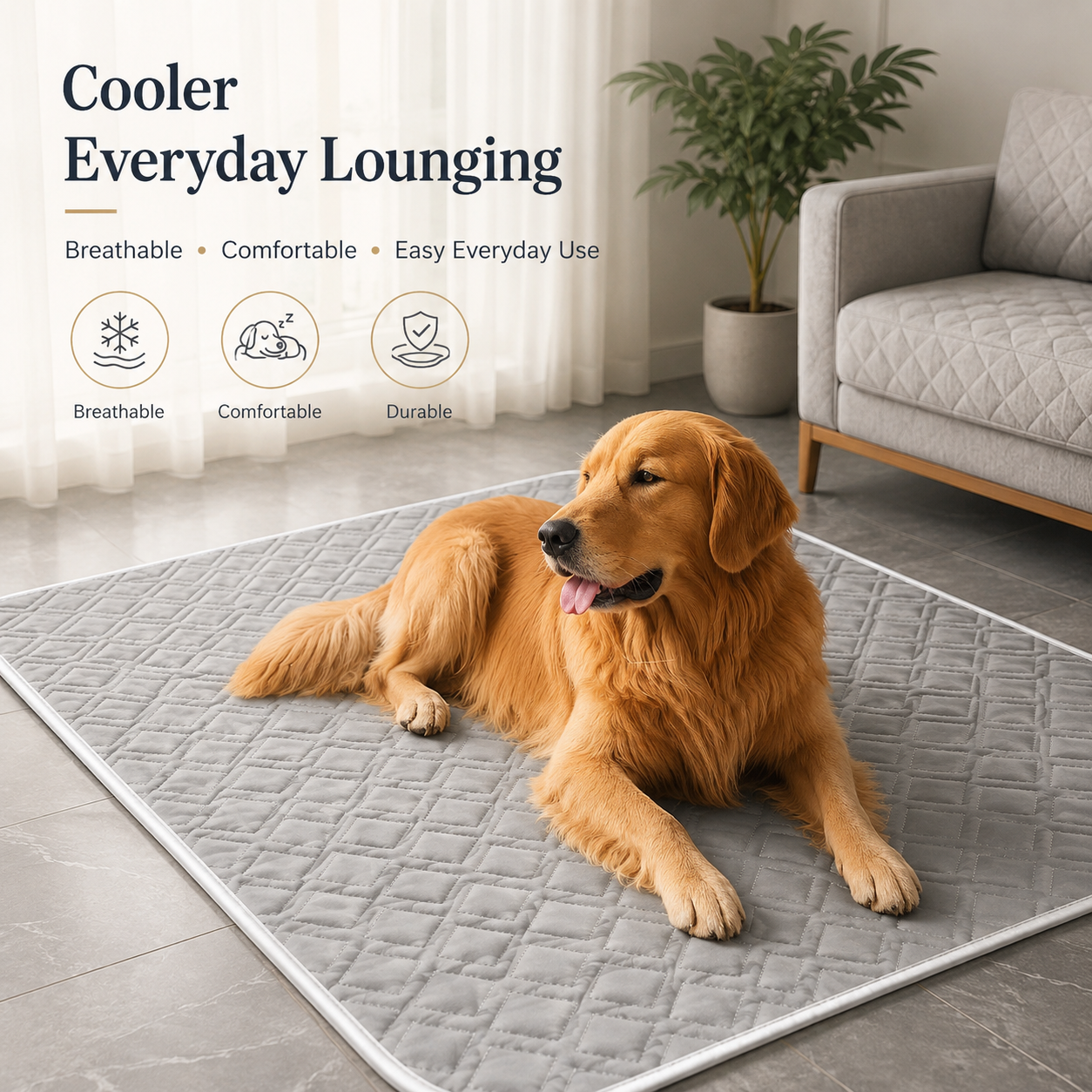 Quilted Cooling Mat for Dogs & Cats