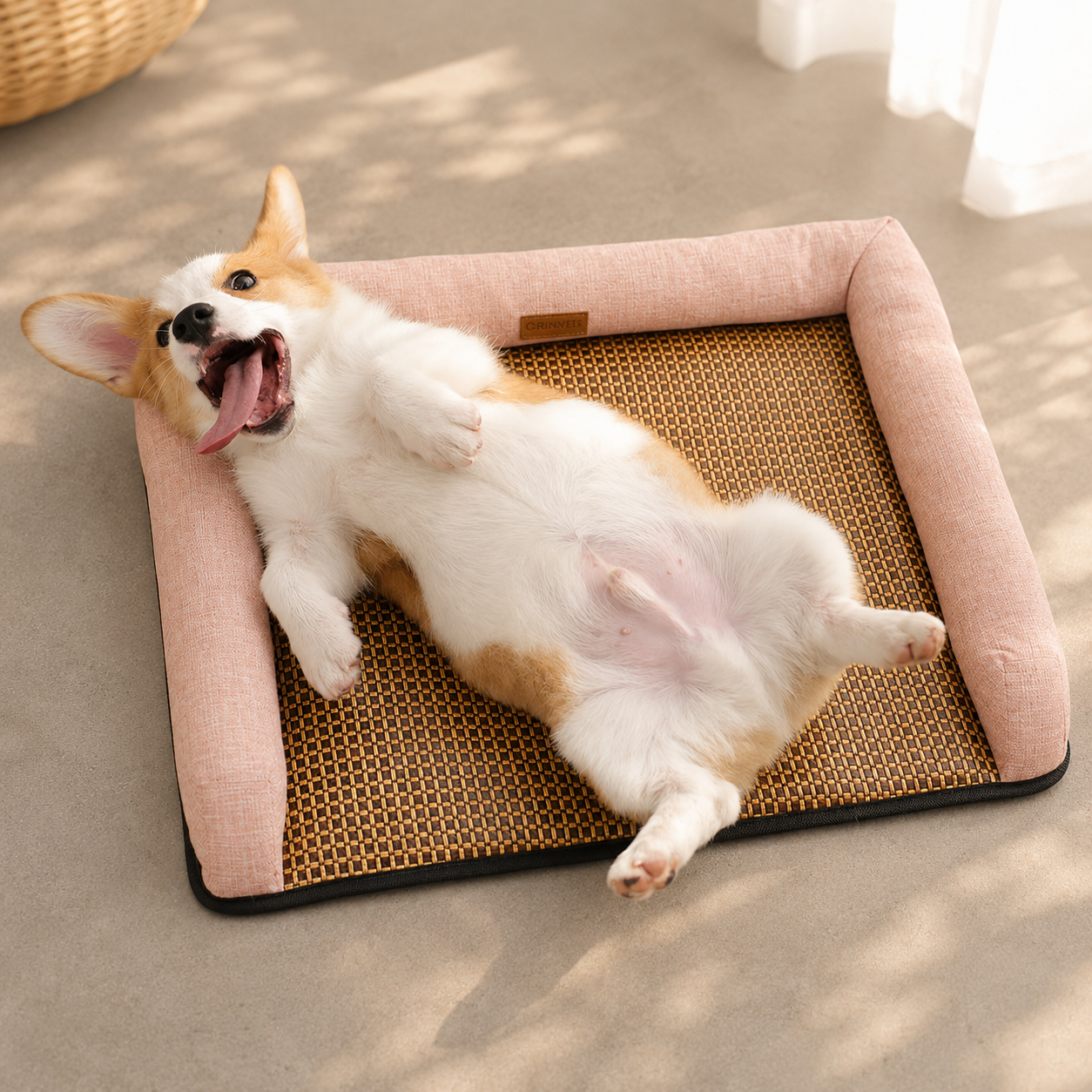 Raised Rattan Cooling Pet Lounger
