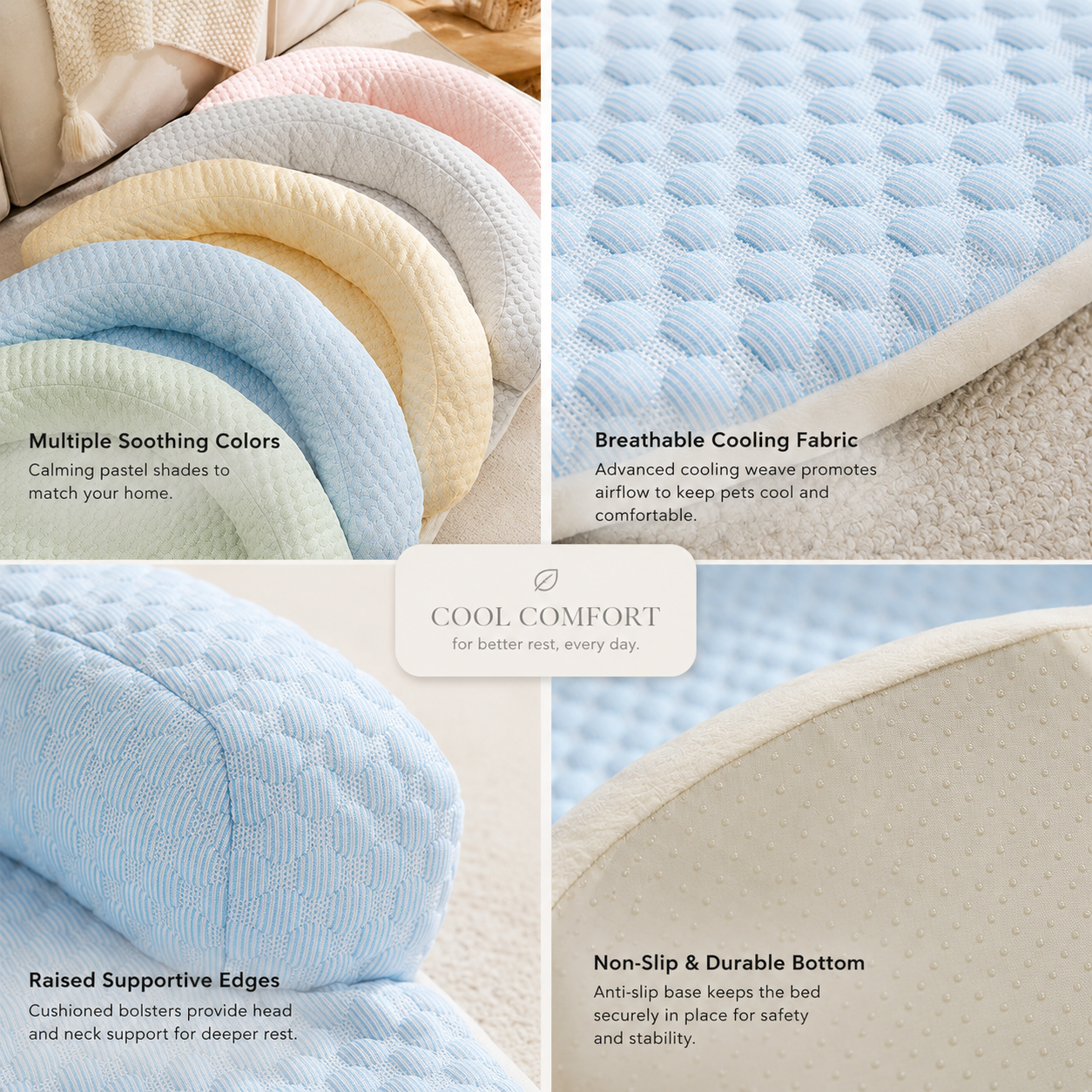 Round Cooling Bolster Pet Bed