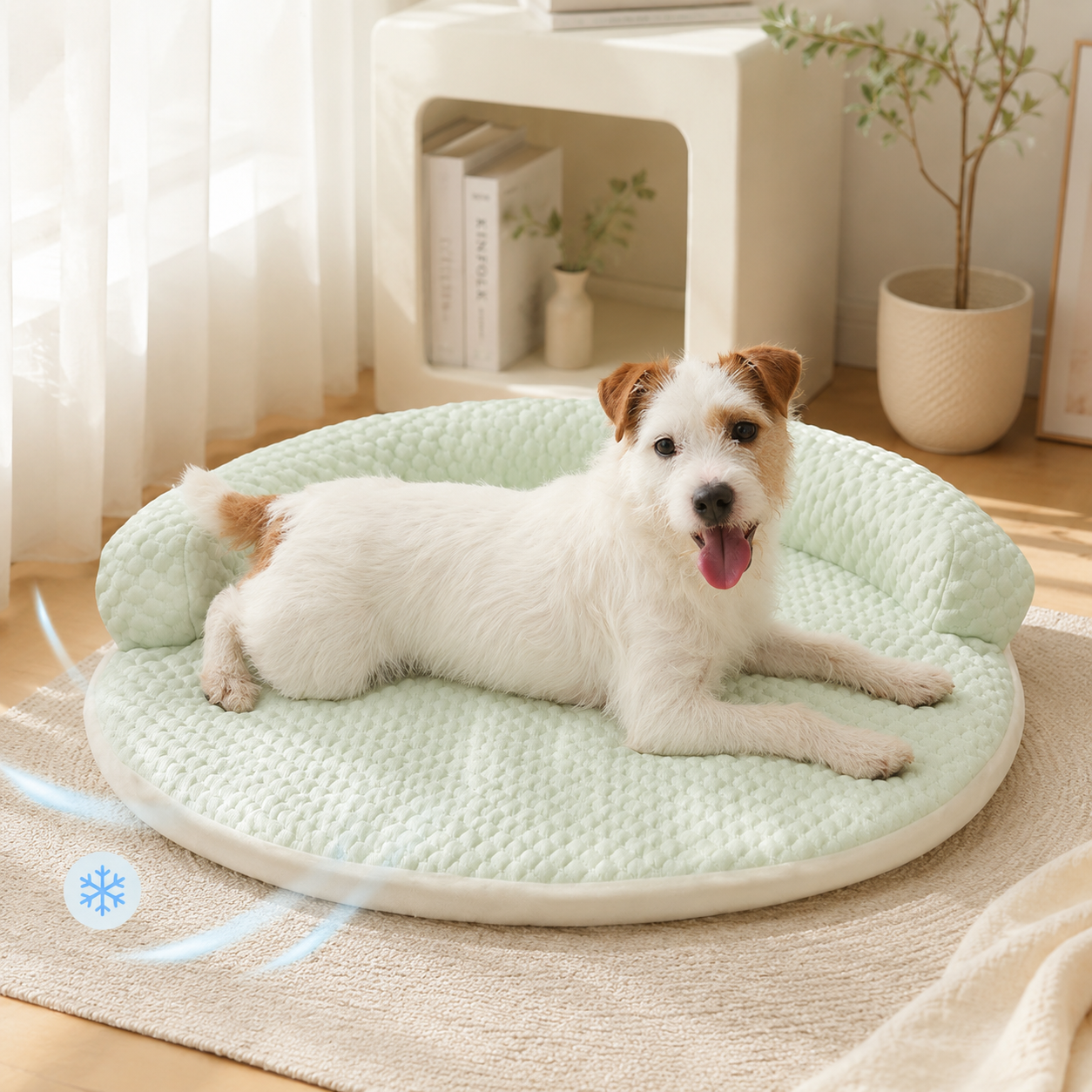 Round Cooling Bolster Pet Bed