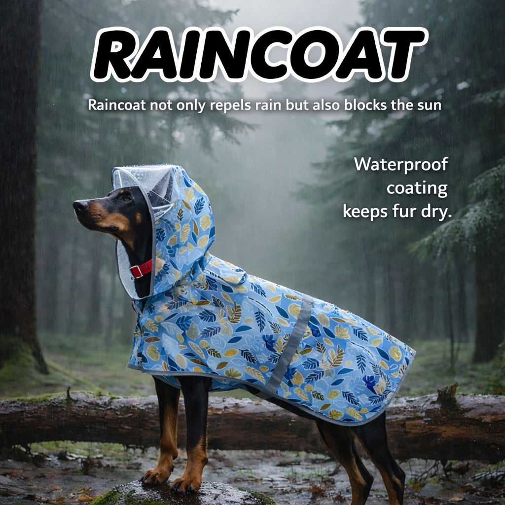 Waterproof Dog Raincoat with Clear Hood