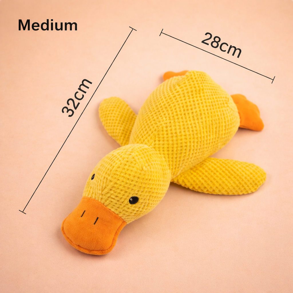Calming Plush Duck Toy with Squeaker
